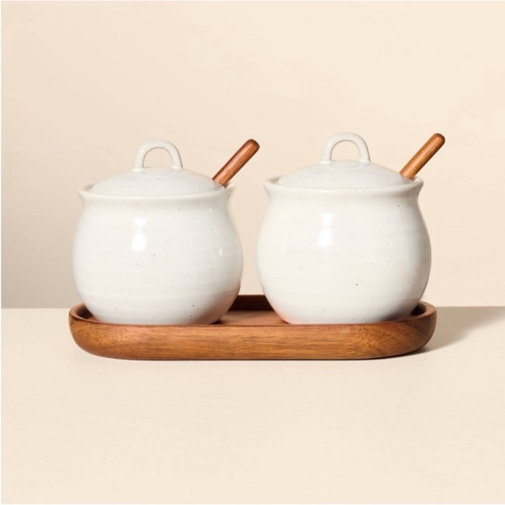 Hearth & Hand Magnolia 5-Piece Flared Brim Stoneware Salt & Pepper Cella…